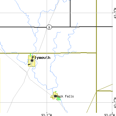 Zip code 50464 close-up map