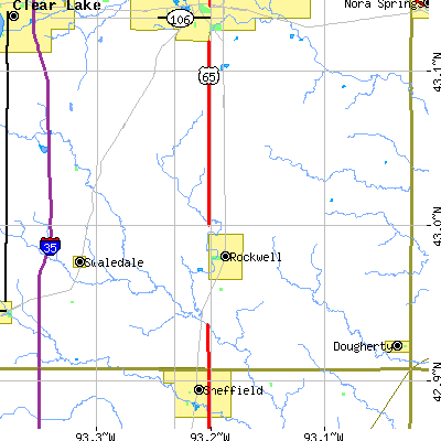 Zip code 50469 close-up map