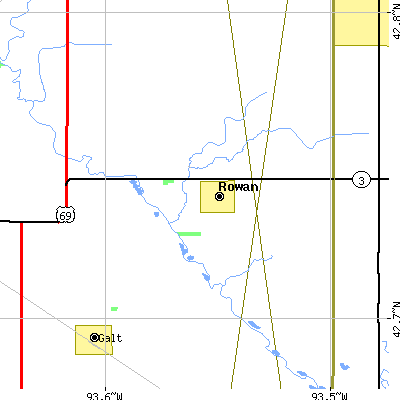 Zip code 50470 close-up map