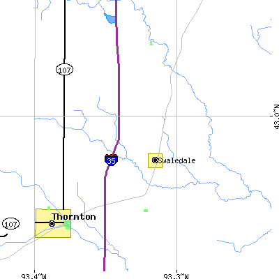 Zip code 50477 close-up map