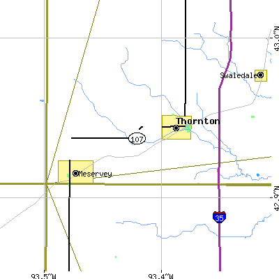 Zip code 50479 close-up map