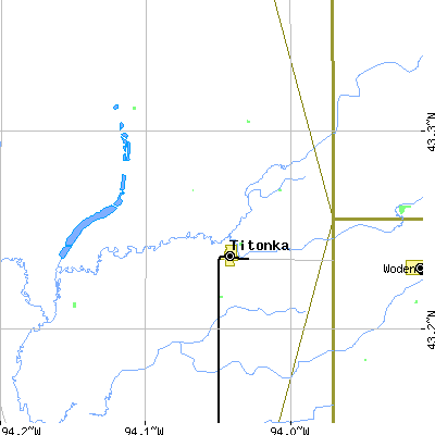Zip code 50480 close-up map