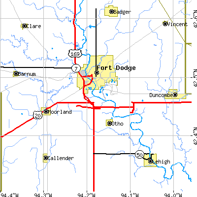 Zip code 50501 close-up map