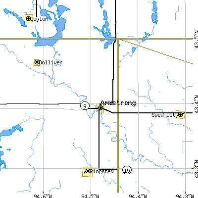 Zip code 50514 close-up map