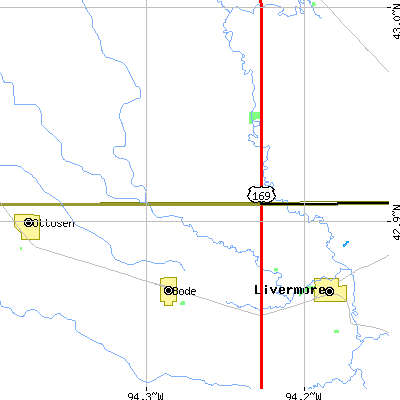 Zip code 50519 close-up map