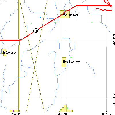 Zip code 50523 close-up map