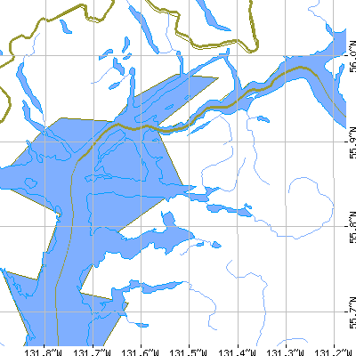 Zip code 99950 close-up map