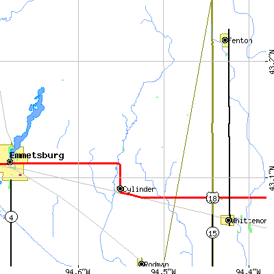 Zip code 50528 close-up map