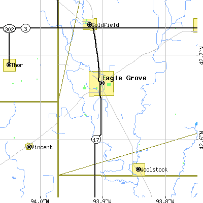 Zip code 50533 close-up map