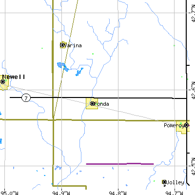 Zip code 50540 close-up map