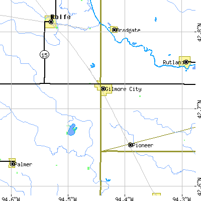 Zip code 50541 close-up map