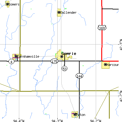 Zip code 50543 close-up map