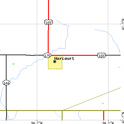 Zip code 50544 close-up map