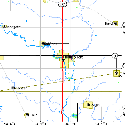 Zip code 50548 close-up map