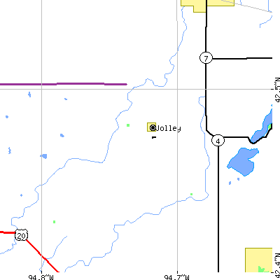 Zip code 50551 close-up map