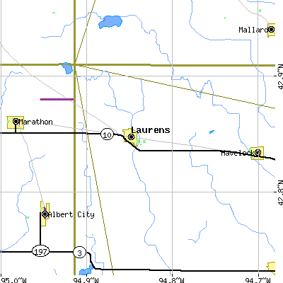 Zip code 50554 close-up map