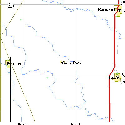 Zip code 50559 close-up map
