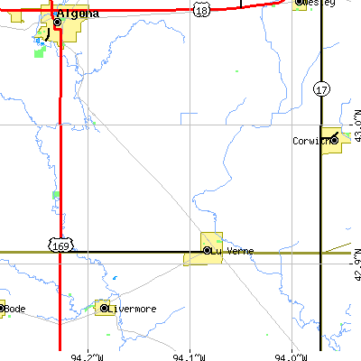 Zip code 50560 close-up map
