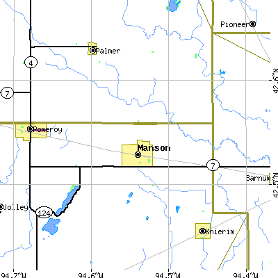 Zip code 50563 close-up map