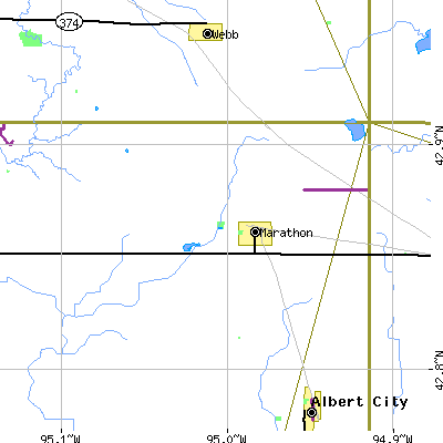Zip code 50565 close-up map