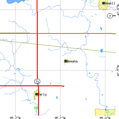 Zip code 50567 close-up map