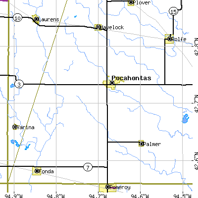 Zip code 50574 close-up map