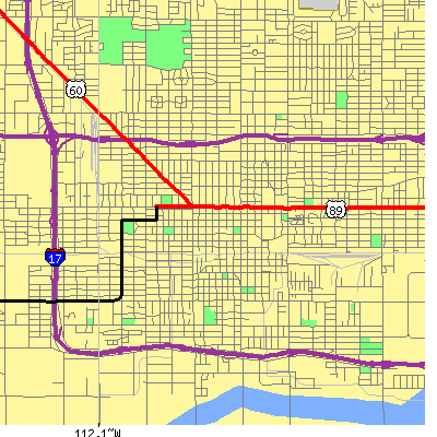 Zip code 85003 close-up map