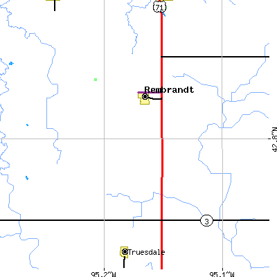 Zip code 50576 close-up map