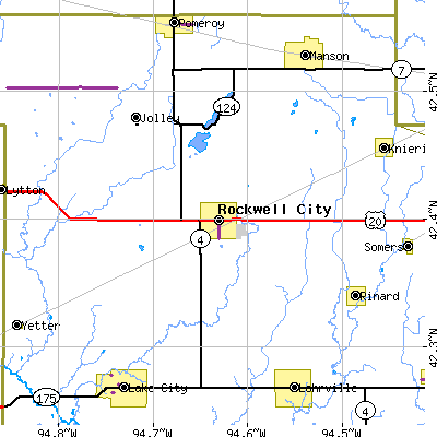 Zip code 50579 close-up map