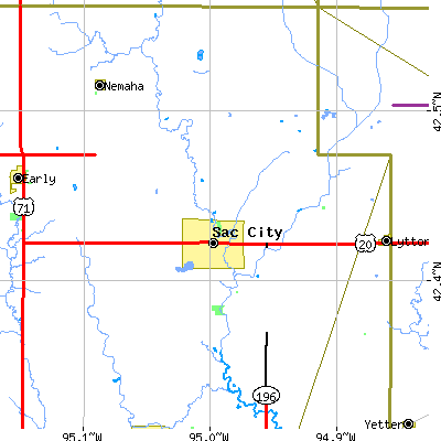 Zip code 50583 close-up map