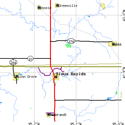 Zip code 50585 close-up map