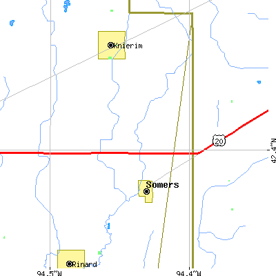 Zip code 50586 close-up map