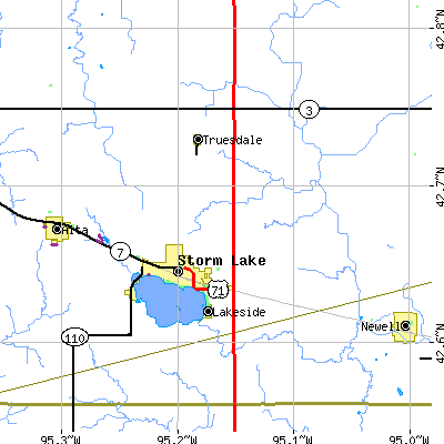 Zip code 50588 close-up map