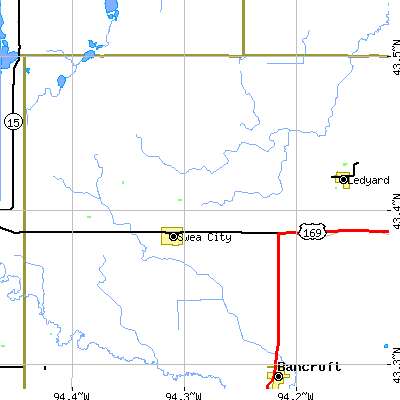 Zip code 50590 close-up map