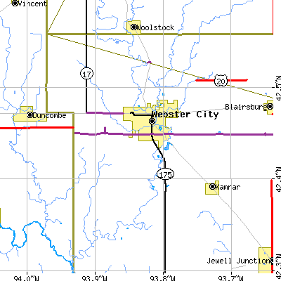 Zip code 50595 close-up map