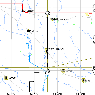 Zip code 50597 close-up map