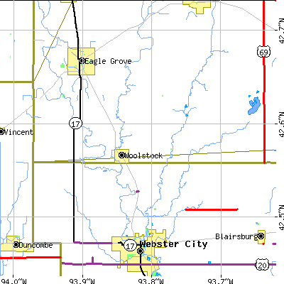 Zip code 50599 close-up map