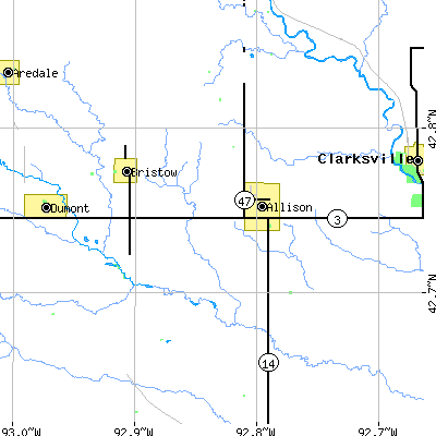 Zip code 50602 close-up map