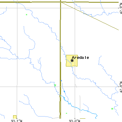 Zip code 50605 close-up map