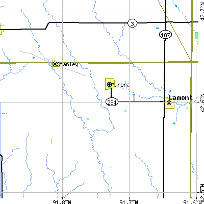 Zip code 50607 close-up map