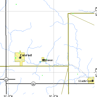 Zip code 50609 close-up map