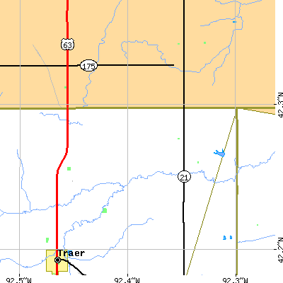 Zip code 50612 close-up map