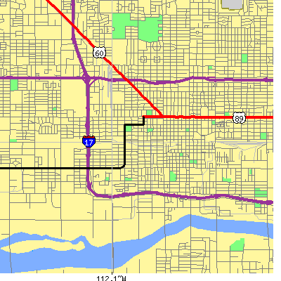 Zip code 85007 close-up map