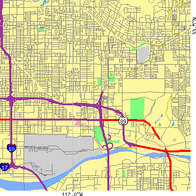 Zip code 85008 close-up map