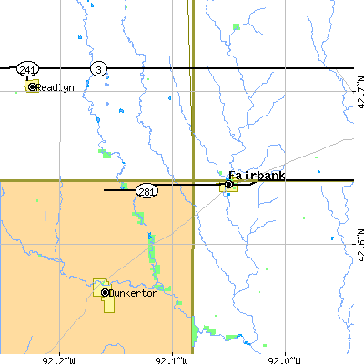 Zip code 50629 close-up map