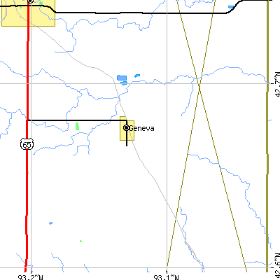 Zip code 50633 close-up map