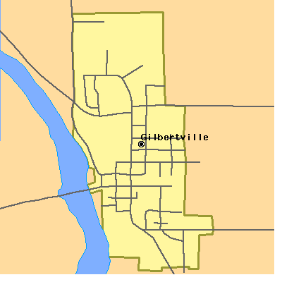Zip code 50634 close-up map