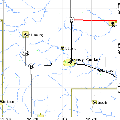 Zip code 50638 close-up map