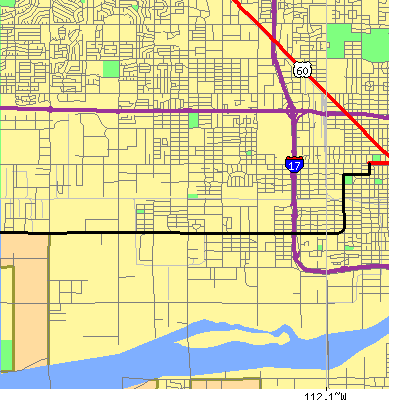 Zip code 85009 close-up map