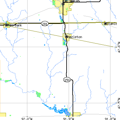 Zip code 50641 close-up map
